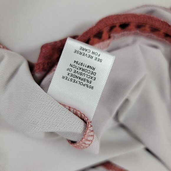 One World Leaf Print Dress Red M Medium Women's NEW long sleeve embroidered - Picture 11 of 11